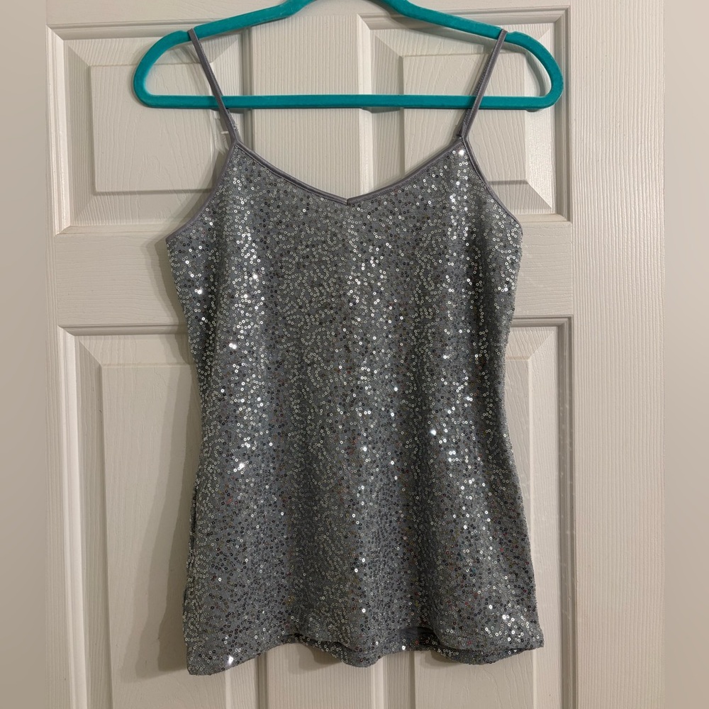 Express Silver Sequin Camisole